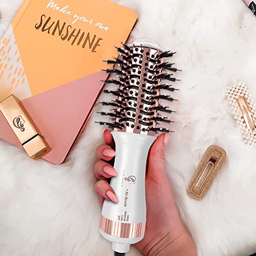 Travel Hair Dryer Brush Blow Dryer Brush in one, Mini Hot Air Brush, Hair Trends Nano Titanium 2 Inch One Step Hair Dryer and Styler Volumizer-Not Dual Voltage