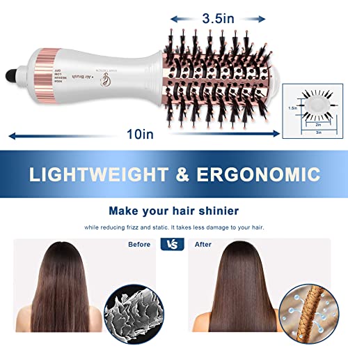 Travel Hair Dryer Brush Blow Dryer Brush in one, Mini Hot Air Brush, Hair Trends Nano Titanium 2 Inch One Step Hair Dryer and Styler Volumizer-Not Dual Voltage