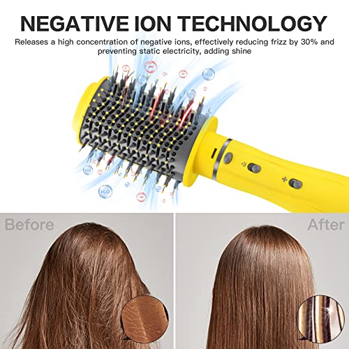 Hair Dryer Brush, WeChip 4 in 1 Hot Air Brush for Drying/Curling/Straightening, One-Step Blow Dryer Brush & Volumizer with Ceramic Coating, 3 Temperature Settings, Detachable Design for Travel Salon