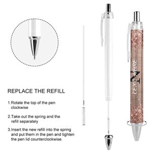 Personalized Custom Rose Gold Glitter Pattern Pens with Stylus Tip, Customized Engraving Ballpoint Pens with Name Massage Text Logo, Gift Ideas for School Office Business Birthday Graduation Anniversa