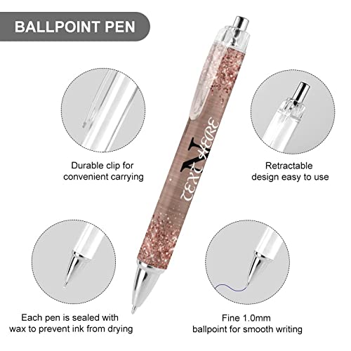 Personalized Custom Rose Gold Glitter Pattern Pens with Stylus Tip, Customized Engraving Ballpoint Pens with Name Massage Text Logo, Gift Ideas for School Office Business Birthday Graduation Anniversa