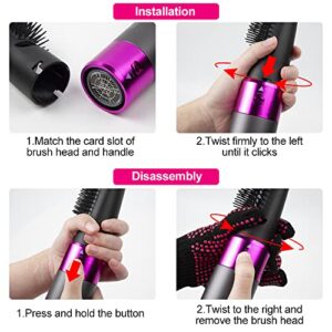 5 in 1 Hair Dryer Brush, Blow Dryer Brush Styler,Salon Negative Ionic Electric Hot Air Brush, Hair Straightener&Curly Hair Comb, Detachable Brush Hair Dryers for Women,Make Hair Smooth