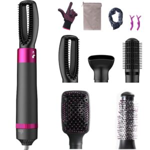 5 in 1 hair dryer brush, blow dryer brush styler,salon negative ionic electric hot air brush, hair straightener&curly hair comb, detachable brush hair dryers for women,make hair smooth