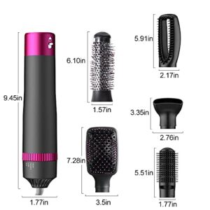 5 in 1 Hair Dryer Brush, Blow Dryer Brush Styler,Salon Negative Ionic Electric Hot Air Brush, Hair Straightener&Curly Hair Comb, Detachable Brush Hair Dryers for Women,Make Hair Smooth