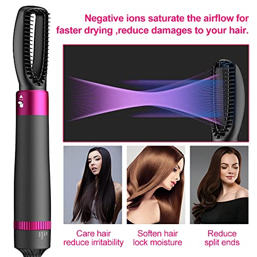 5 in 1 Hair Dryer Brush, Blow Dryer Brush Styler,Salon Negative Ionic Electric Hot Air Brush, Hair Straightener&Curly Hair Comb, Detachable Brush Hair Dryers for Women,Make Hair Smooth