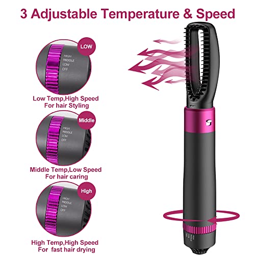 5 in 1 Hair Dryer Brush, Blow Dryer Brush Styler,Salon Negative Ionic Electric Hot Air Brush, Hair Straightener&Curly Hair Comb, Detachable Brush Hair Dryers for Women,Make Hair Smooth