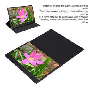 Acouto 13.3 Inch Monitor Aluminum Alloy Plastic Portable 1440P HD IPS Screen Monitor Type C External Screen for for Phone Laptop