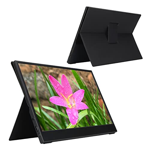 Acouto 13.3 Inch Monitor Aluminum Alloy Plastic Portable 1440P HD IPS Screen Monitor Type C External Screen for for Phone Laptop