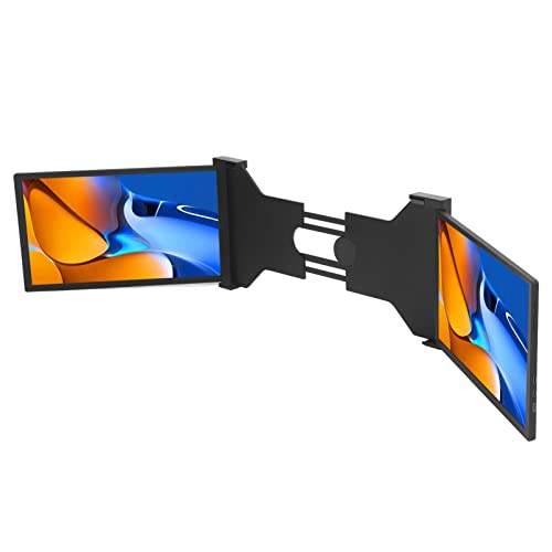 Asixxsix Triple Portable Monitor, Rotating 15.4 Inch FHD 1080P IPS Laptop Monitor Screen Extender Reverse Charge Plug and Play Foldable Dual Display with 4 USB 2 HDMI for 15.6to 17.3