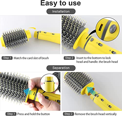 Hot Air Brush, 4 in 1 One Step Professional Hair Dryer Brush, Negative Ion Detachable Blow Dryer Brush for Curling Drying Straightening Combing with Travel Storage Box