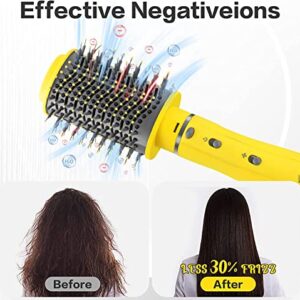 Hot Air Brush, 4 in 1 One Step Professional Hair Dryer Brush, Negative Ion Detachable Blow Dryer Brush for Curling Drying Straightening Combing with Travel Storage Box