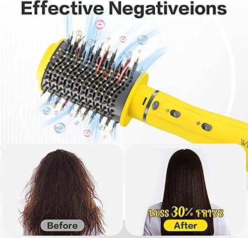 Hot Air Brush, 4 in 1 One Step Professional Hair Dryer Brush, Negative Ion Detachable Blow Dryer Brush for Curling Drying Straightening Combing with Travel Storage Box