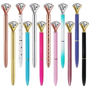 oddmoal diamond pens fun fancy crystal diamond pen for women, bling metal pens, black ink, 12 count(mixed colors)