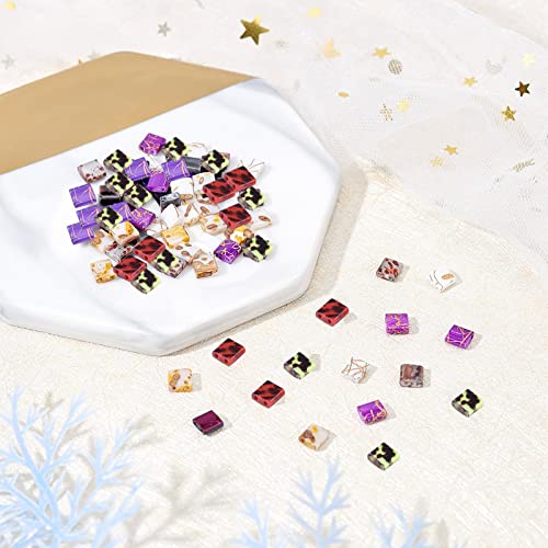 PH PandaHall 2 Hole Seed Beads, 120pcs 6 Styles 5 x 4.5~5.5mm Rectangle Glass Carrier Beads Cube Spacer Beads for Multi-Strand Bracelet Necklace Jewelry DIY Craft Making