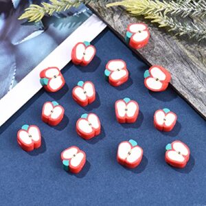 Airssory 1000Pcs Handmade Polymer Clay Beads Apple Slice for Bracelets Necklace Earring Handmade Loose Spacer DIY Craft Findings - 11x10mm