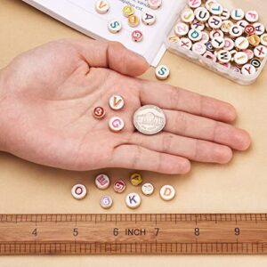 Pandahall 72Pcs Alloy Enamel Letter Beads Mixed Color Flat Round Number 0-9 & Alphabet Letter A-Z Beads Loose Spacers for Jewelry Making, Hole: 1.4-1.5mm