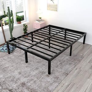 yookare 18 Inch Tall 3500lbs Heavy Duty Bed Frame Metal Platform /Maximum Storage/Mattress Foundation/Steel Slats Support/Noise Free/Box Spring Replacement,Full