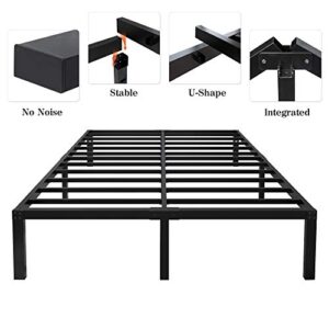 yookare 18 Inch Tall 3500lbs Heavy Duty Bed Frame Metal Platform /Maximum Storage/Mattress Foundation/Steel Slats Support/Noise Free/Box Spring Replacement,Full