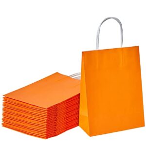 suncolor 24 pack small party favor bags goodie bags for birthday party gift bags with handle (orange)