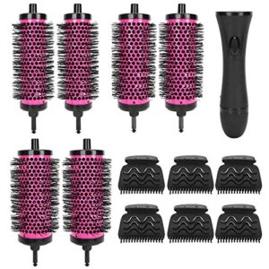 6pcs round hair brush set, detachable comb barrels blow drying barrel hairbrush curling tool set round thermal brush curling brush hairclips for blowouts and hairstyling