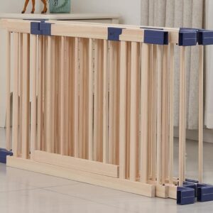 Wooden Baby Playpen Fence Play Pen Play Yard Area Gate with Door for Babies and Toddlers Kids, Portable Wooden Indoor Freestanding, Kids Baby Pet Cats Play Fence Playpen with Door(180x200x61cm)