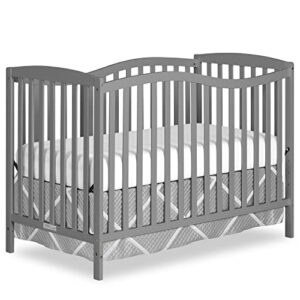 dream on me chelsea 5-in-1 convertible crib, steel grey