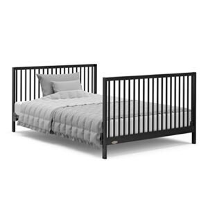 Graco Teddi 5-in-1 Convertible Crib with Drawer (Black) – GREENGUARD Gold Certified, Crib with Drawer Combo, Full-Size Nursery Storage Drawer, Converts to Toddler Bed, Daybed and Full-Size Bed