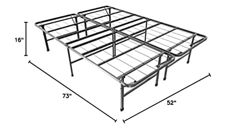 Coaster Home Furnishings Hetfield 16 Inch Foldable Metal Platform Bed Frame Mattress Foundation – Under-Bed Storage, Tools-Free Assembly, Box Spring Replacement – Full