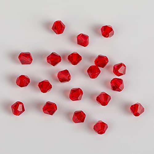 Novborcz 4mm Red Bicone Glass Beads for Jewelry Making 1700pcs Faceted Crystal Spacer Beads Assortments Supplies Accessories for Bracelet Necklace for Wholesale