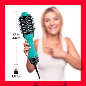 REVLON Salon One-Step Original 1.0 Hair Dryer and Volumizer Hot Air Brush, Teal - Diffuser, Ionic Technology, Adjustable Heat Settings, Cool Tip, Dryer Attachment
