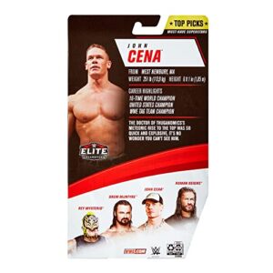 WWE MATTEL ​Top Picks Elite John Cena 6-inch Action Figure with Deluxe Articulation for Pose and Play, Life-like Detail, Authentic Ring Gear & Accessory,Multi,GVC03