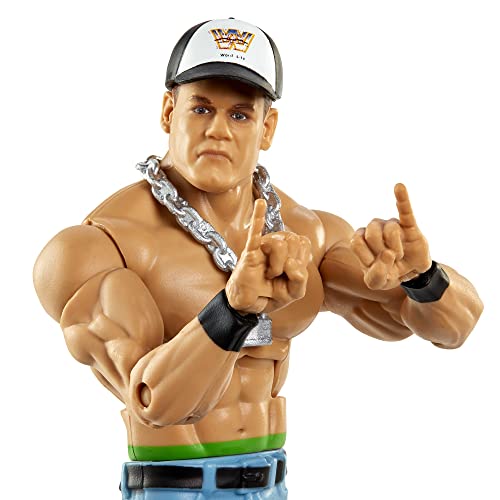 WWE MATTEL ​Top Picks Elite John Cena 6-inch Action Figure with Deluxe Articulation for Pose and Play, Life-like Detail, Authentic Ring Gear & Accessory,Multi,GVC03