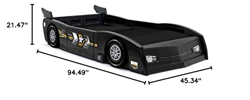 Delta Children Grand Prix Race Car Toddler & Twin Bed - Made in USA, Black