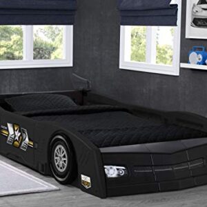 Delta Children Grand Prix Race Car Toddler & Twin Bed - Made in USA, Black