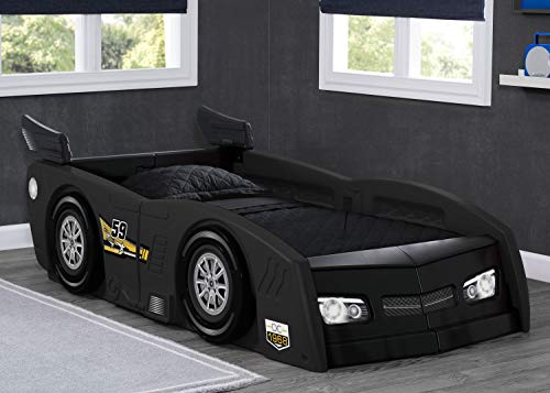 Delta Children Grand Prix Race Car Toddler & Twin Bed - Made in USA, Black