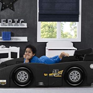 Delta Children Grand Prix Race Car Toddler & Twin Bed - Made in USA, Black