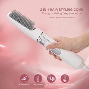 Hair Dryer Comb Dryer Comb Professional Electric Household Hair Dryer Styling Comb Lightweight Travel Hot Air Brush for Women[Us]