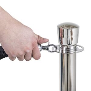 US Weight - U2140 Premier Chrome Post and Black Velvet Rope Crowd Control Stanchions