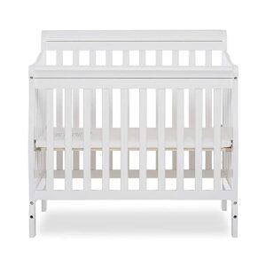 Dream On Me Aden 4-in-1 Convertible Mini Crib In White, Greenguard Gold Certified, Non-Toxic Finish, New Zealand Pinewood, With 3 Mattress Height Settings