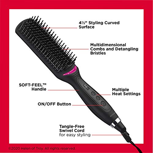 Revlon Hair Straightening and Styling Brush | Great for Second Day Styling (4-1/2 in)