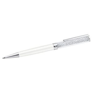 swarovski crystalline ballpoint pen, black ink in white coloured casing, crystal design, from the crystalline collection