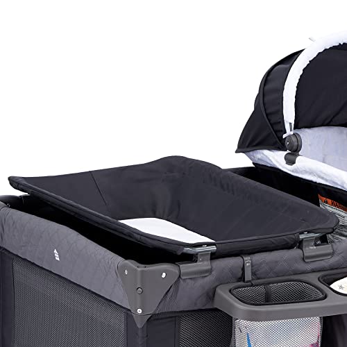 Pamo Babe 4 in 1 Portable Crib for Baby,Nursery Center with Removable Canopy, Changing Table, Lockable Wheels, Storage Bag