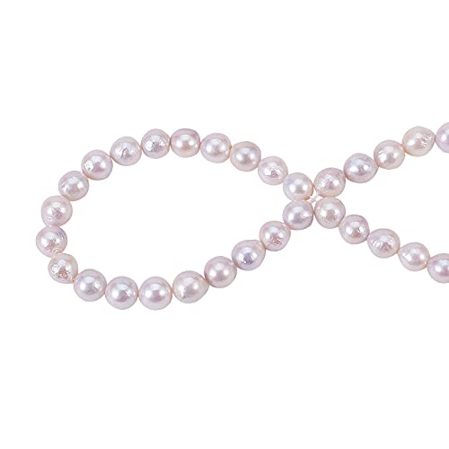 LiQunSweet 48 Pcs Natural Baroque Pearl Keshi Pearl Beads Spacer Cultured Freshwater Pearl Round for Necklace Choker Bracelet Earrings Jewelry Making DIY - 8~9mm