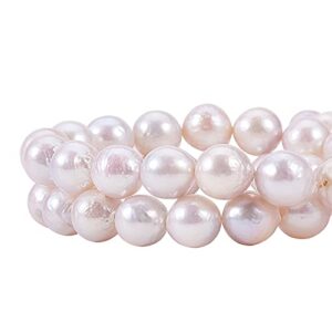 LiQunSweet 48 Pcs Natural Baroque Pearl Keshi Pearl Beads Spacer Cultured Freshwater Pearl Round for Necklace Choker Bracelet Earrings Jewelry Making DIY - 8~9mm