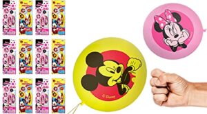 ja-ru disney micky & minnie (12 balls in 6 packs) punch balls balloons fidget ball inflate & punch fidget toy inflatable big bounce ball stress relief punching bag toy for kids. ass-7807-6