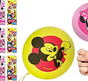 JA-RU Disney Micky & Minnie (12 Balls in 6 Packs) Punch Balls Balloons Fidget Ball Inflate & Punch Fidget Toy Inflatable Big Bounce Ball Stress Relief Punching Bag Toy for Kids. Ass-7807-6