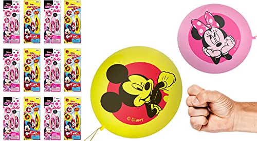 JA-RU Disney Micky & Minnie (12 Balls in 6 Packs) Punch Balls Balloons Fidget Ball Inflate & Punch Fidget Toy Inflatable Big Bounce Ball Stress Relief Punching Bag Toy for Kids. Ass-7807-6