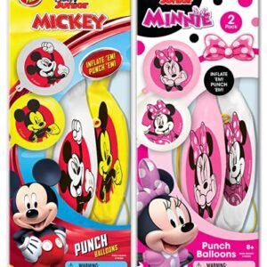 JA-RU Disney Micky & Minnie (12 Balls in 6 Packs) Punch Balls Balloons Fidget Ball Inflate & Punch Fidget Toy Inflatable Big Bounce Ball Stress Relief Punching Bag Toy for Kids. Ass-7807-6