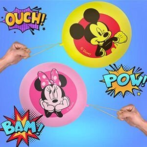 JA-RU Disney Micky & Minnie (12 Balls in 6 Packs) Punch Balls Balloons Fidget Ball Inflate & Punch Fidget Toy Inflatable Big Bounce Ball Stress Relief Punching Bag Toy for Kids. Ass-7807-6