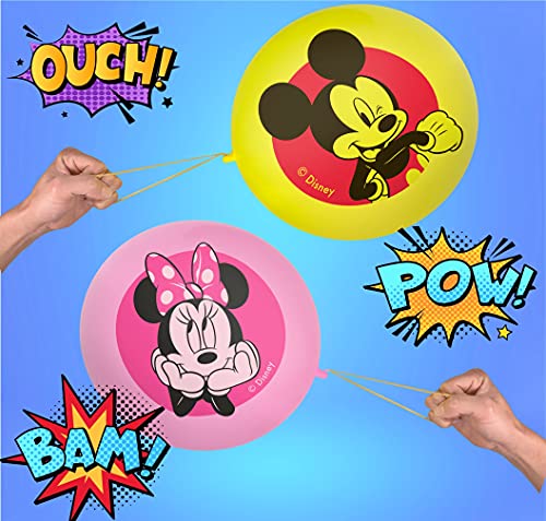 JA-RU Disney Micky & Minnie (12 Balls in 6 Packs) Punch Balls Balloons Fidget Ball Inflate & Punch Fidget Toy Inflatable Big Bounce Ball Stress Relief Punching Bag Toy for Kids. Ass-7807-6